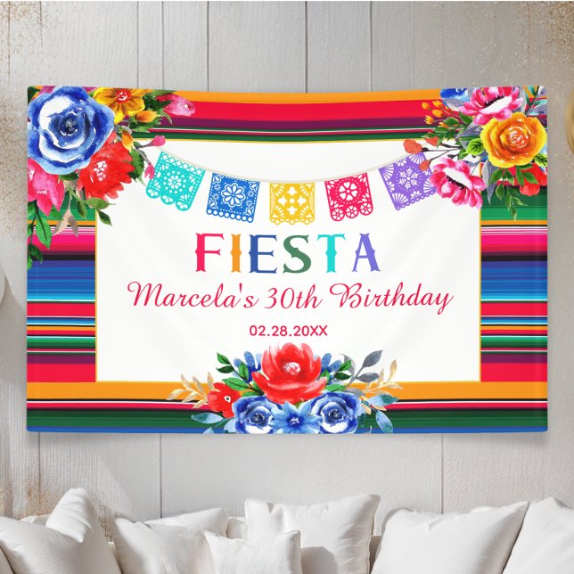 Farbenfrohe mexikanische Serape floral Fiesta Gebu Banner (Von Creator hochgeladen)