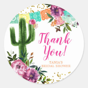 Farbenfrohe mexikanische Taco über Liebe Danke Sti Runder Aufkleber