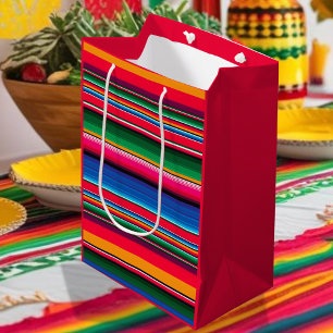 Farbenfrohe mexikanische Traditionsserape Mittlere Geschenktüte