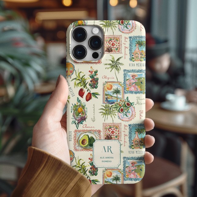 Farbenfrohe mexikanische Travel Print Monogram Case-Mate iPhone Hülle (Von Creator hochgeladen)