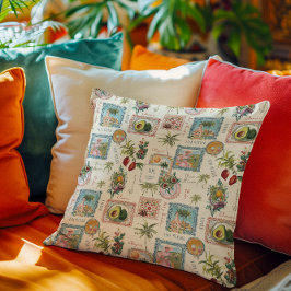 Farbenfrohe mexikanische Travel Print Monogram Kissen