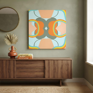Farbenfrohe Mid-Century-Modern-Retro-70er-Jahre-Ab Leinwanddruck