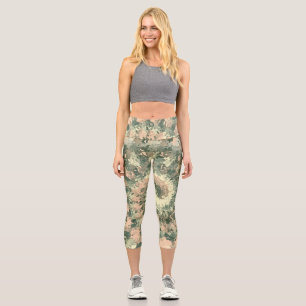 Farbenfrohe militärische Auseinandersetzung Capri Leggings