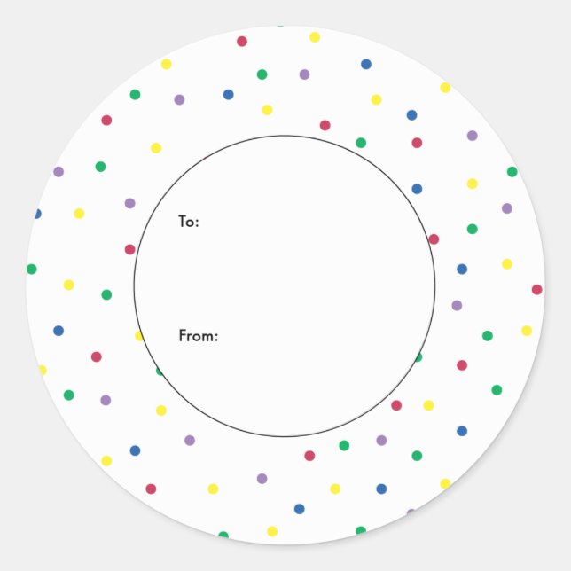 Farbenfrohe Mini-Geschenkmarke Runder Aufkleber (Vorderseite)