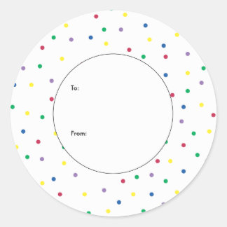 Farbenfrohe Mini-Geschenkmarke Runder Aufkleber