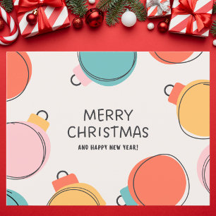Farbenfrohe Minimalistische Ornamente Weihnachten