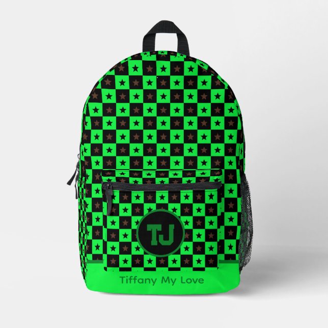 Farbenfrohe Mit Monogramm Backpacker für Schulmädc Bedruckter Rucksack (Vorderseite)