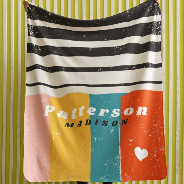 Farbenfrohe Mitte des Abstrakten Personalisierten  Sherpadecke (Von Creator hochgeladen)