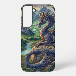 Farbenfrohe, mittelalterliche Drachenburg Samsung Galaxy Hülle