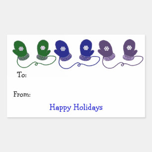 Farbenfrohe Mittens Rechteckiger Aufkleber