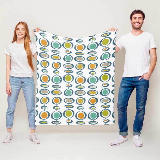 Farbenfrohe mittlere Jahrhundert Moderne geometris Fleecedecke (Beispiel)