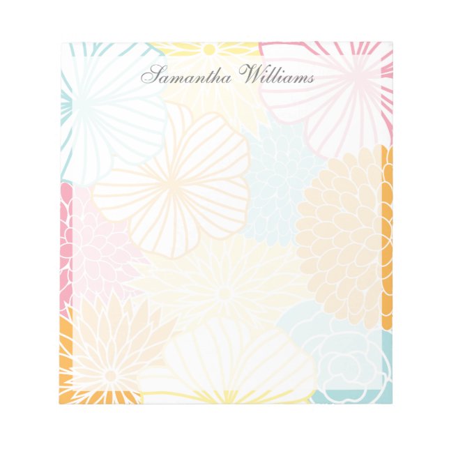 Farbenfrohe Mod Florals Notizblock (Vorderseite)