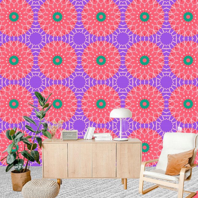 Farbenfrohe Modern Ethnic Mandala-ähnliche Motive Tapete (Von Creator hochgeladen)
