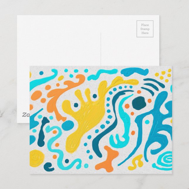 Farbenfrohe moderne Abstrakt Geometrie Postkarte (Vorne/Hinten)