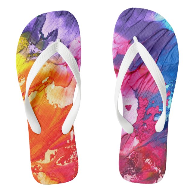 Farbenfrohe, moderne Abstrakte Farbe Flip Flops (Fußbett)