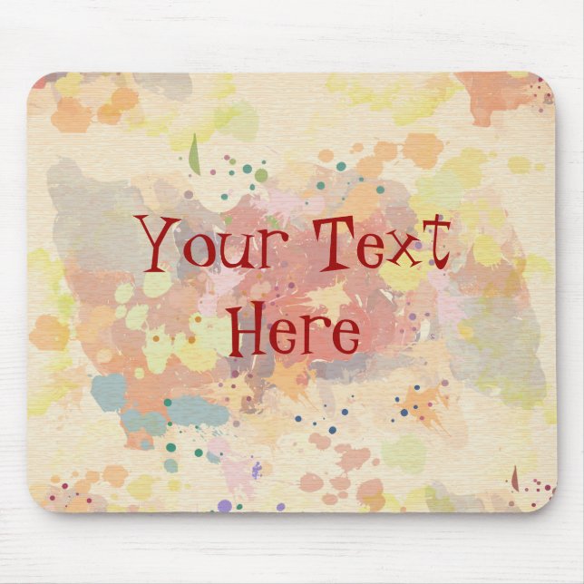 Farbenfrohe, moderne, Abstrakte Farbtupfer Mousepad (Vorne)