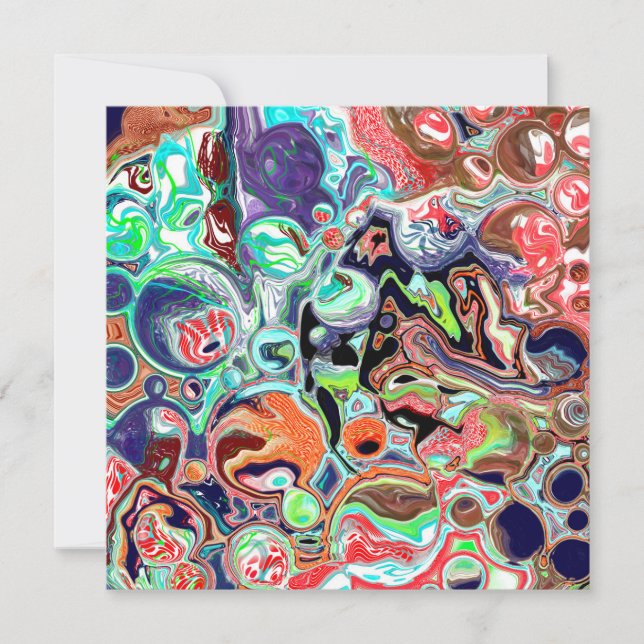 Farbenfrohe moderne Abstrakte Fluid Art Blank (Vorderseite)