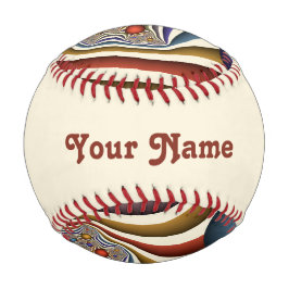 Farbenfrohe, moderne Abstrakte Fraktale Baseball