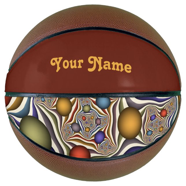 Farbenfrohe, moderne Abstrakte Fraktale Basketball (Vorderseite)
