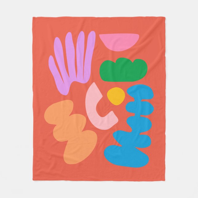 Farbenfrohe, moderne Abstrakte Geometrie - Formen Fleecedecke (Vorderseite)