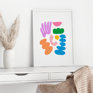 Farbenfrohe moderne Abstrakte Geometrie Formen Kun Poster