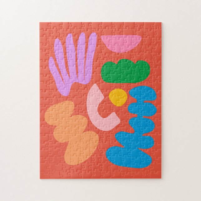 Farbenfrohe, moderne Abstrakte Geometrie - Formen Puzzle (Vertikal)