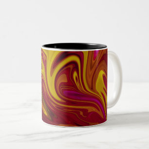 Farbenfrohe moderne Abstrakte Kunst Leinwand von Zweifarbige Tasse