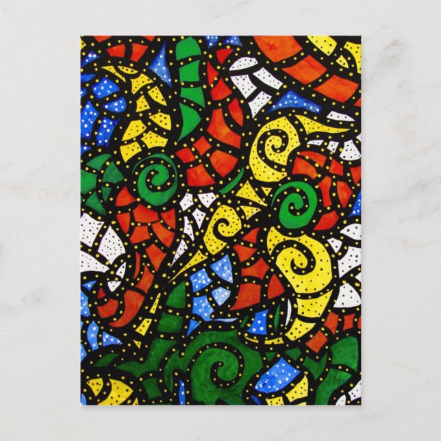 Farbenfrohe moderne Abstrakte Kunst Postkarte (Vorderseite)