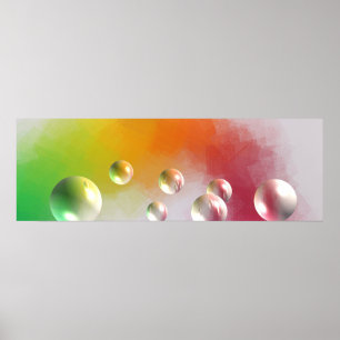 Farbenfrohe moderne Abstrakte Kunst Rotes Gelbes B Poster