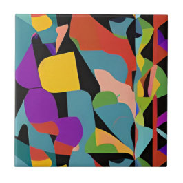 Farbenfrohe, moderne abstrakte Kunstkunst, blaues Fliese