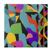 Farbenfrohe, moderne abstrakte Kunstkunst, blaues