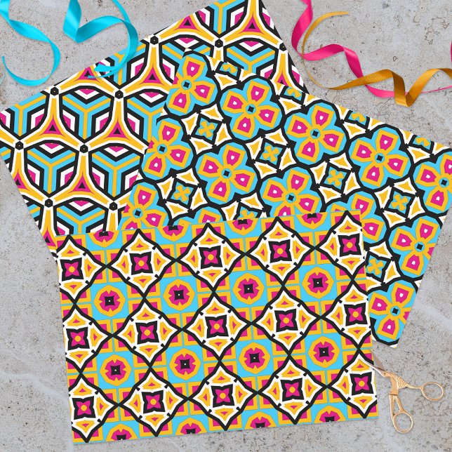 Farbenfrohe moderne Abstrakte Mosaikmuster Geschenkpapier Set (Von Creator hochgeladen)