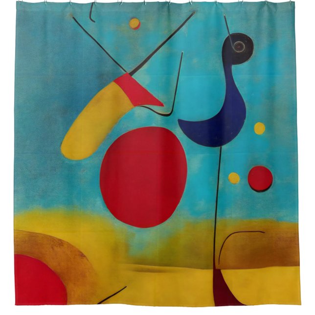 Farbenfrohe, moderne Abstrakte Straßenläufer Duschvorhang (Vorderseite)