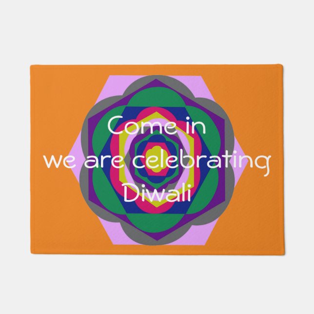 Farbenfrohe moderne Blume Fußmatte (Vorderseite)