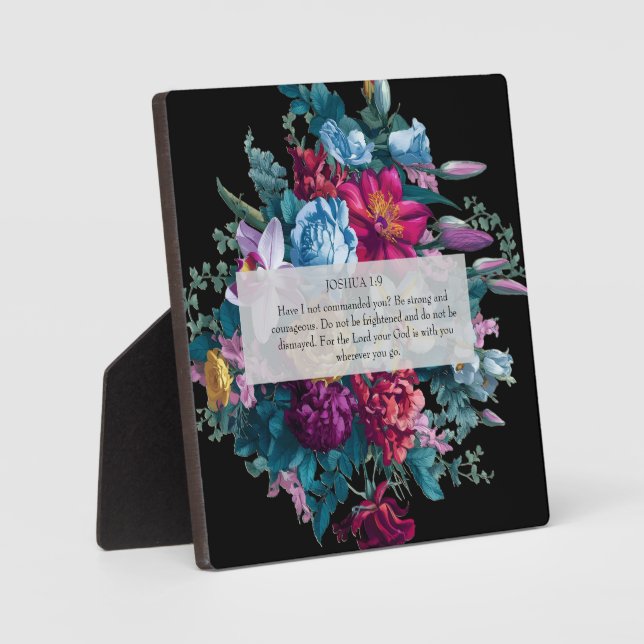 Farbenfrohe, moderne, blumengeschmückte Christlich Fotoplatte (Vorderseite)