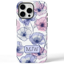 Farbenfrohe moderne botanische Mit Monogramm iPhon