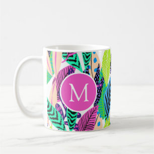 Farbenfrohe moderne botanische Monographie Kaffeetasse