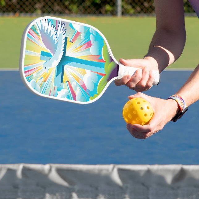 Farbenfrohe, moderne Christliche Paddel Pickleball Schläger (InSitu)