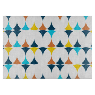 Farbenfrohe, moderne, coole, trendige geometrische schneidebrett