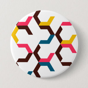 Farbenfrohe, moderne, coole Zickzack Formen Button