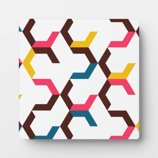 Farbenfrohe, moderne, coole Zickzack Formen Fotoplatte (Vorderseite)