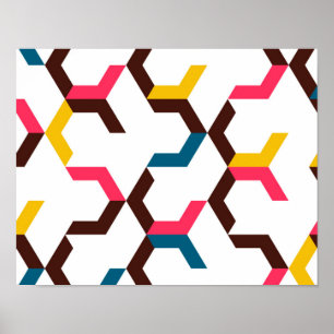 Farbenfrohe, moderne, coole Zickzack Formen Poster