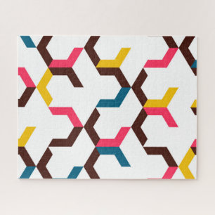 Farbenfrohe, moderne, coole Zickzack Formen Puzzle