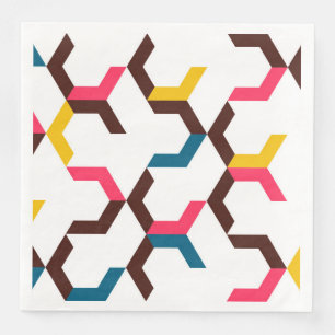 Farbenfrohe, moderne, coole Zickzack Formen Serviette