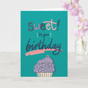 Farbenfrohe, moderne Cupcake Geburtstagskarte Karte