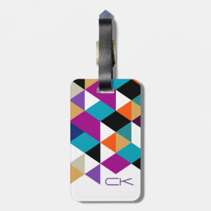 Farbenfrohe moderne Dreiecke Geometrisches Muster Gepäckanhänger