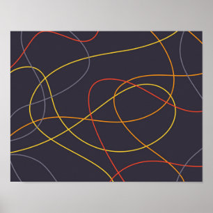 Farbenfrohe, moderne, einfache, trendige und kurvi poster
