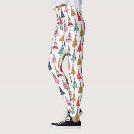 Farbenfrohe moderne Ferienbaummuster Leggings