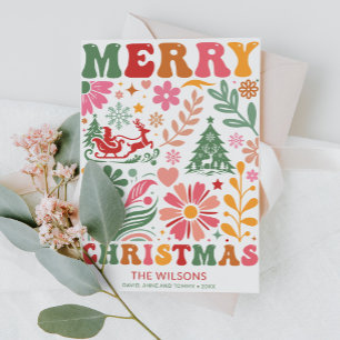 Farbenfrohe Moderne frohe Weihnachten Boho