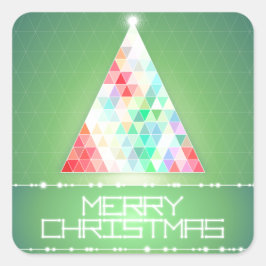 Farbenfrohe moderne frohe Weihnachten Quadratischer Aufkleber
